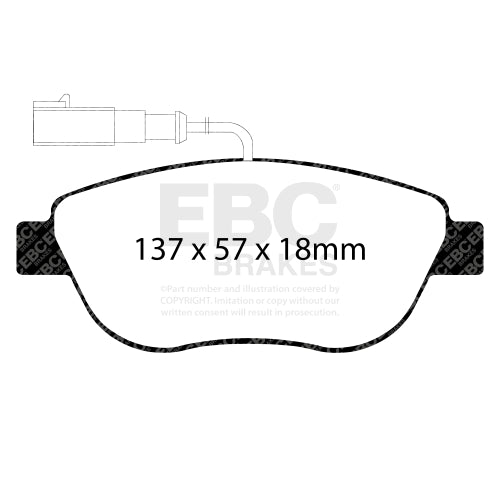 Abarth 500 / 595 Yellowstuff Front Brake Pads 284 mm Disc