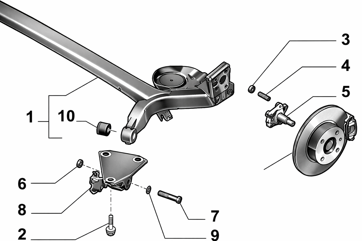 Abarth 500/595 Rear Axle Bolt, Nut & Washer – Bush Replacement ...