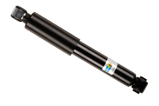 Black shock absorber with a logo on a white background