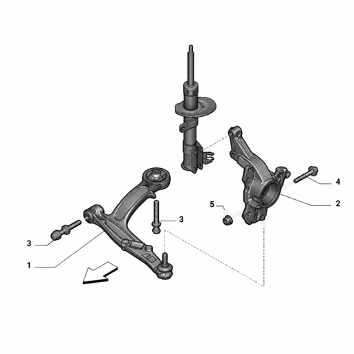 Abarth 500/595 Hub Pinch Bolt & Nut drawing
