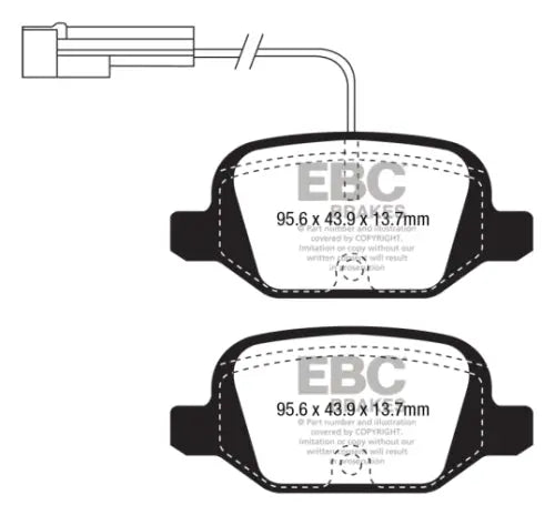 Abarth Fiat 500 / 595 EBC OEM Rear Brake Pads EBC